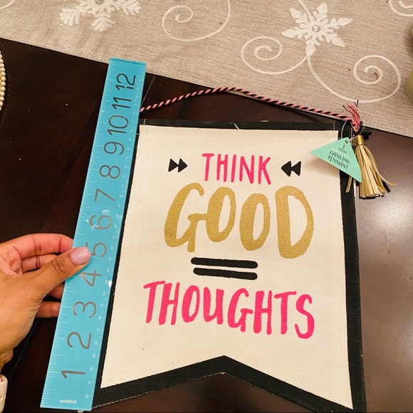 Think Good Thoughts Hanging Pennant Flag - Picture 7 of 8